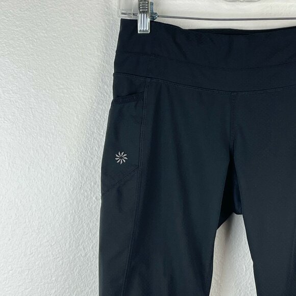 Athleta Dobby Capri Leggings Womens Size Small Athletic Workout Black - Picture 3 of 10